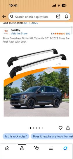 Silver Roof Rack Crossbars for KIA Telluride