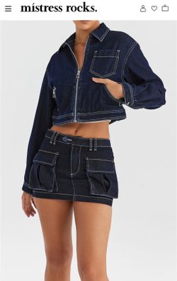 Mistress Rocks Dark Blue Cropped Denim Jacket Size Small – New/Never Worn - Without Tags