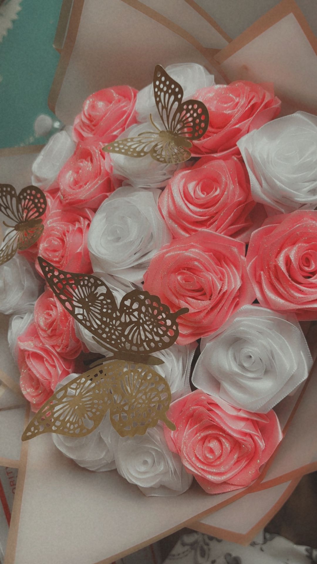 Custom Ribbon Rose Bouquets 
