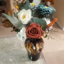 6 In Tall By 4 In Diameter Fired Vase 