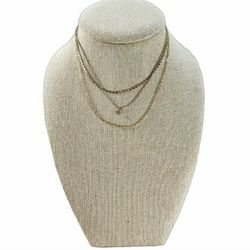Faux Gold Trio Layered Opal Pendant Necklace 