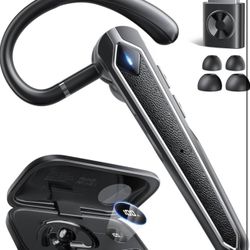 New Bluetooth Headset V5.4, Wireless Bluetooth Earpiece with USB Dongle and Charging Case, Hands Free Noise Canceling Headphones with Dual-Mic for Com