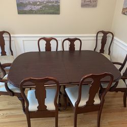 Vintage Cherry Pennsylvania House Dining Room Table And 8 Chairs