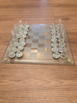 Glass Chess Set with Board 9.5”x 9.5”