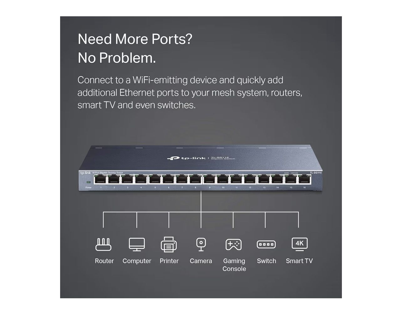 TP LINK 16 Port Gigabit Desktop Switch