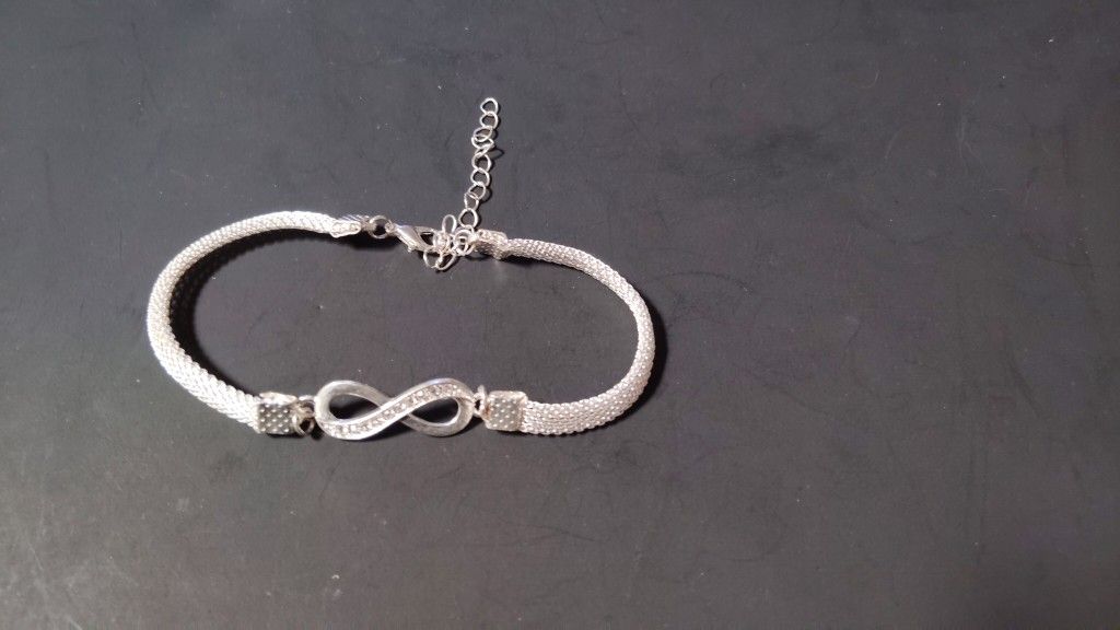 Silver Tone Adjustable Infinity Bracelet 