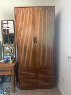 Wood Wardrobe Armoire with Drawers