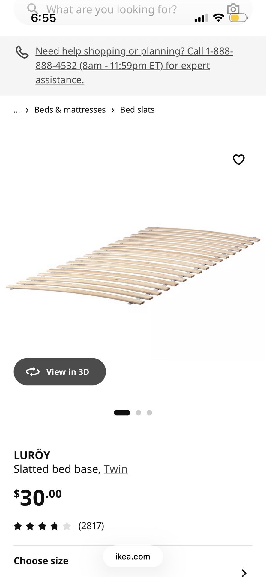 IKEA TWIN BED LUROY SLATTED BED BASE - $20