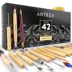 ARTEZA Pottery & Polymer Clay Tools, 42-Piece Sculpting Set