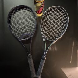 LOT OF TWO TENNIS RACQUETS! W/ Pack Of Balls 
