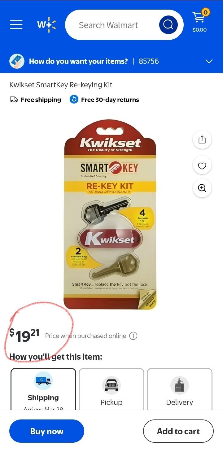 Kwikset SmartKey Re-key Kit allows users to re-key their Kwikset SmartKey locks themselves in seconds.