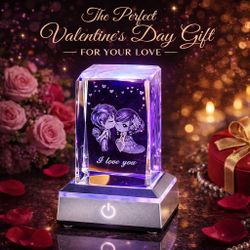Couples Gift “I Love You” Color Changing Crystal Night Light Valentines Day 