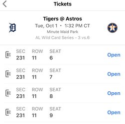 Astros Club Level Playoff Tickets