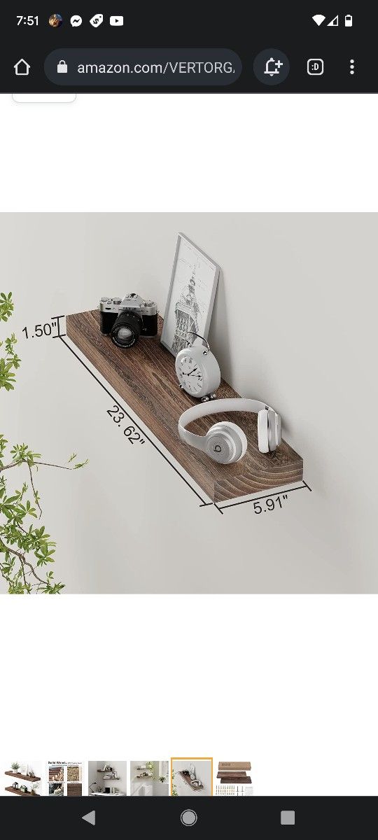 $50 VERTORGAN (2) SET FLOATING SHELVES