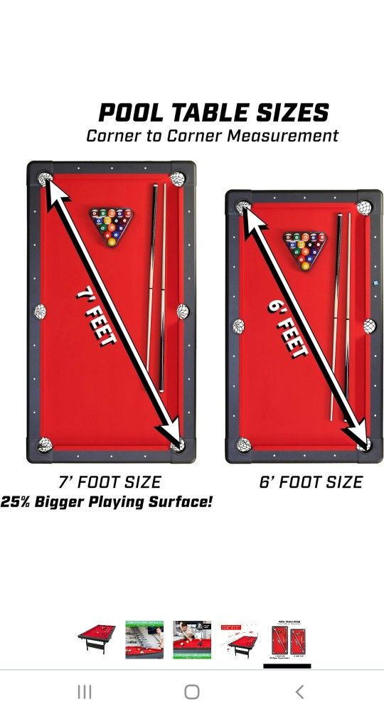 GoSports Gently Used Foldable Pool Table 7ft