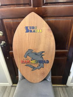 VINTAGE HAMMERHEAD SURF SKATE SHALL WADDA RIDAS SKIMBOARD 35.5x20.5”