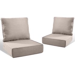 PARKWELL Outdoor Deep Seat Cushion Set, 24 x 24, Water Repellent, Fade Resistant, 6" Thicken Deep Seat Bottom and Back Cushion for Chair, Sofa, and Co