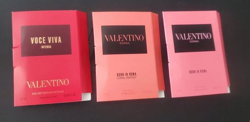 3x Valentino Fragrance Sample Lot Donna Born In Roma Coral Fantasy Voce Viva EDP
