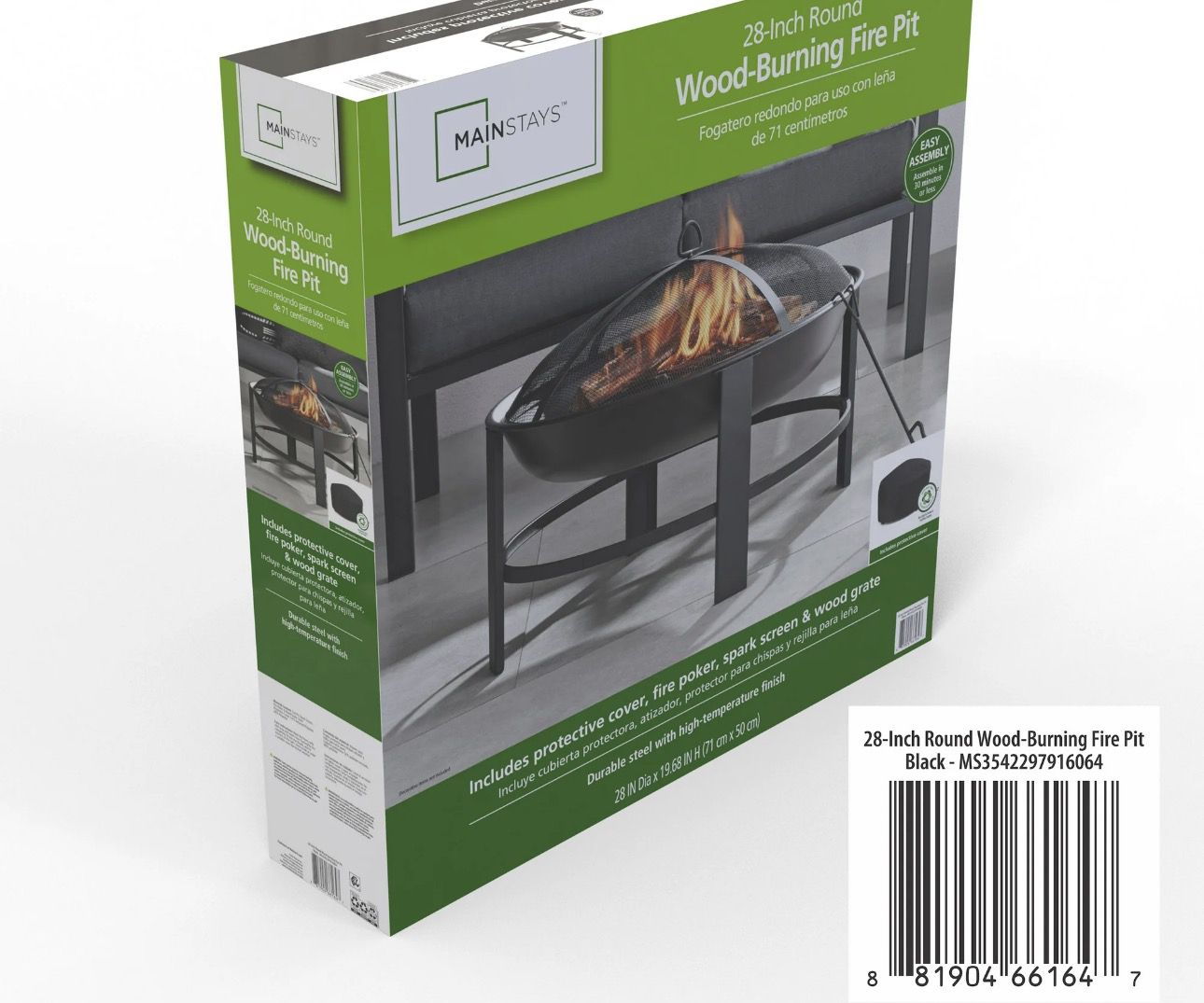 wood burning fire pit 28 inch