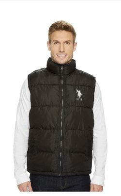 U.S. Polo Assn. Ralph Lauren Puffer Vest Logo Mens Black Size M Winter