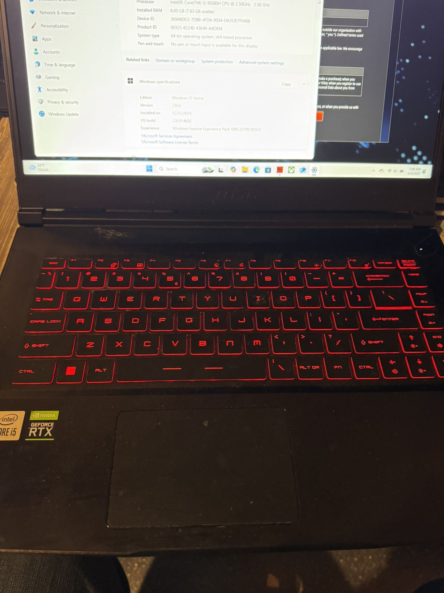 MSI GF63 Laptop
