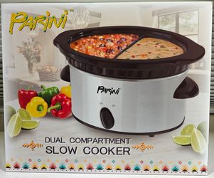 "NEW" SLOW COOKER with 2x 16oz "DUAL" STONEWARE  with STAINLESS STEEL EXTERIOR!! LAST ONE! 👨🦸‍♂️⛅