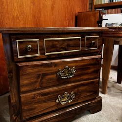 American Traditional Two Drawer Wooden Nightstand