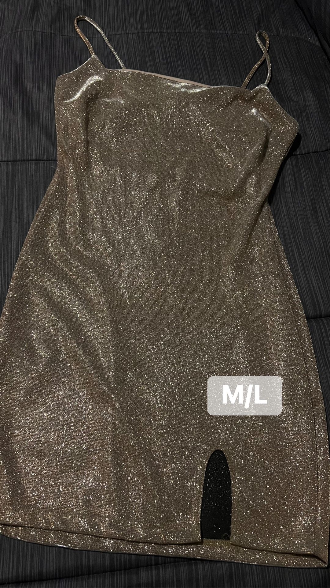 sparkly light brown dress