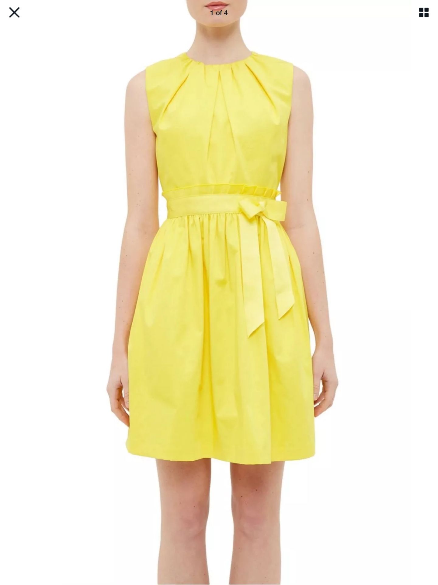 Ted Baker Women's 4/US 10 Alyy Waist Tie Dress Yellow $279