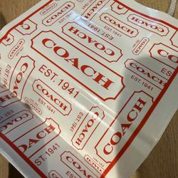 2009 VINTAGE Coach Glossy Paper Retail Shopping Bag RED WHITE GIFT Bag SMALL