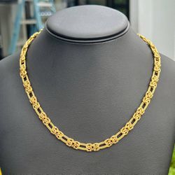 Jewelry 18k solid yellow Gold fancy link 19.00” Chain necklace 20.10 grams 7.30mm