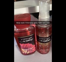 Mini set body wash and body spray.!! $10 bath body works.!! ❤️