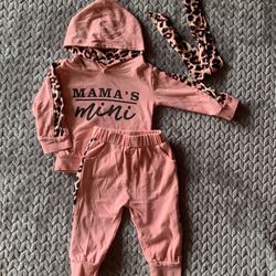 Mama’s Mini Cheeta Pink 3 Piece Outfit in 12-18M