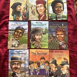 Lot of 9 WHO WAS? WHAT IS? Series History Biography. PB. Beatles, Leonardo Da Vinci etc.