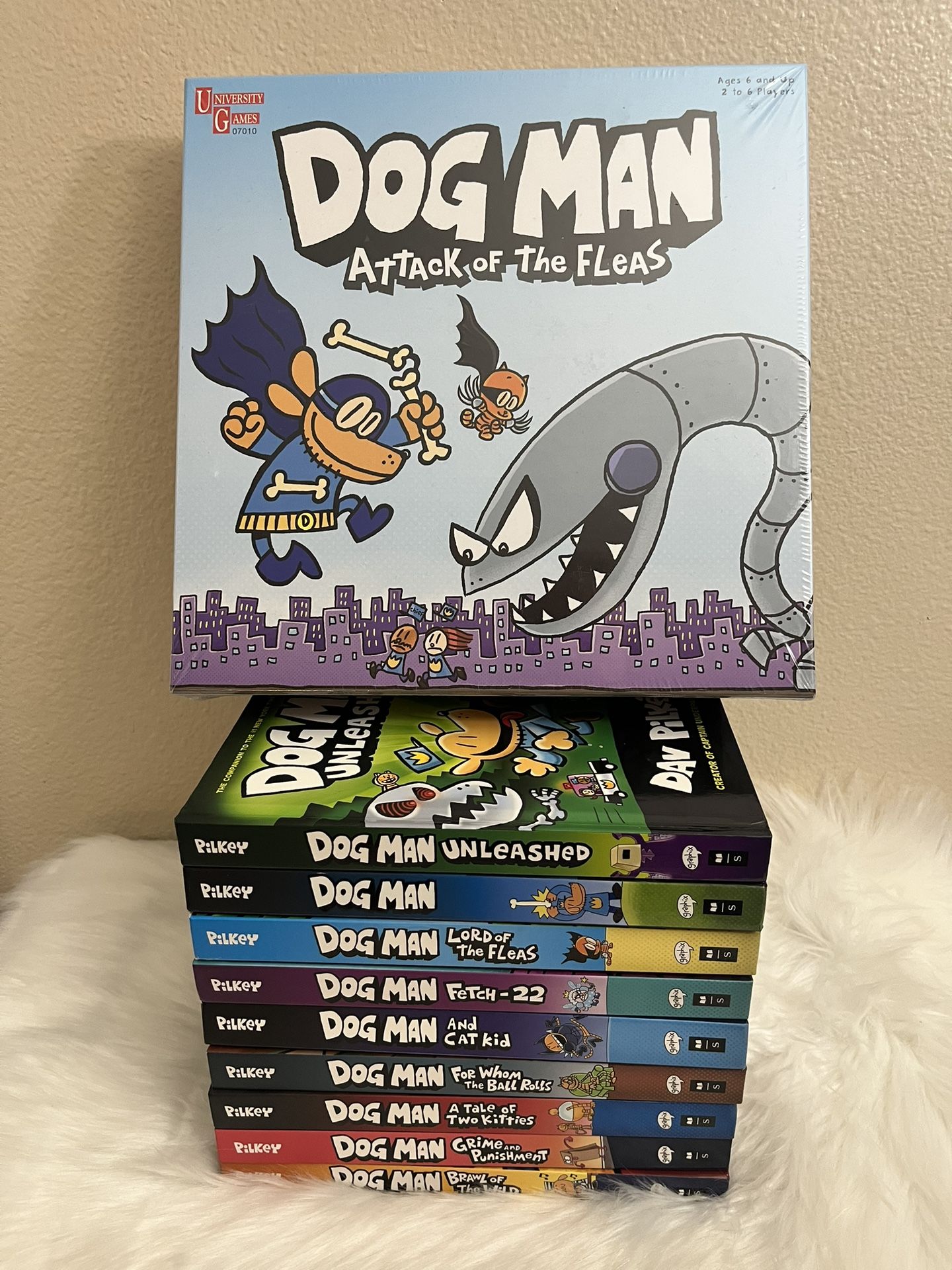 Bundle Sealed Dog Man Game And Nine Hard Cover Books