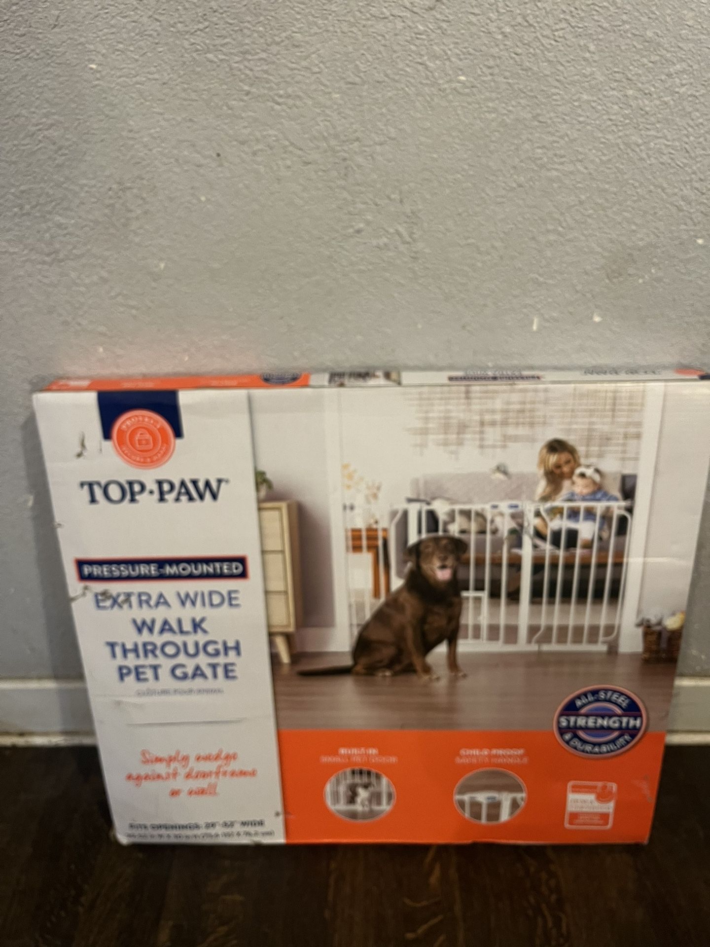 Top Paw® Extra-Wide Walk-Through Pet Gate