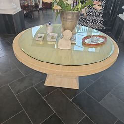 Solid travertine dining table Entry table