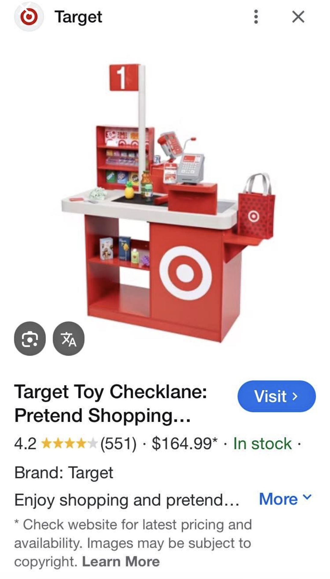 Target Toy check lane