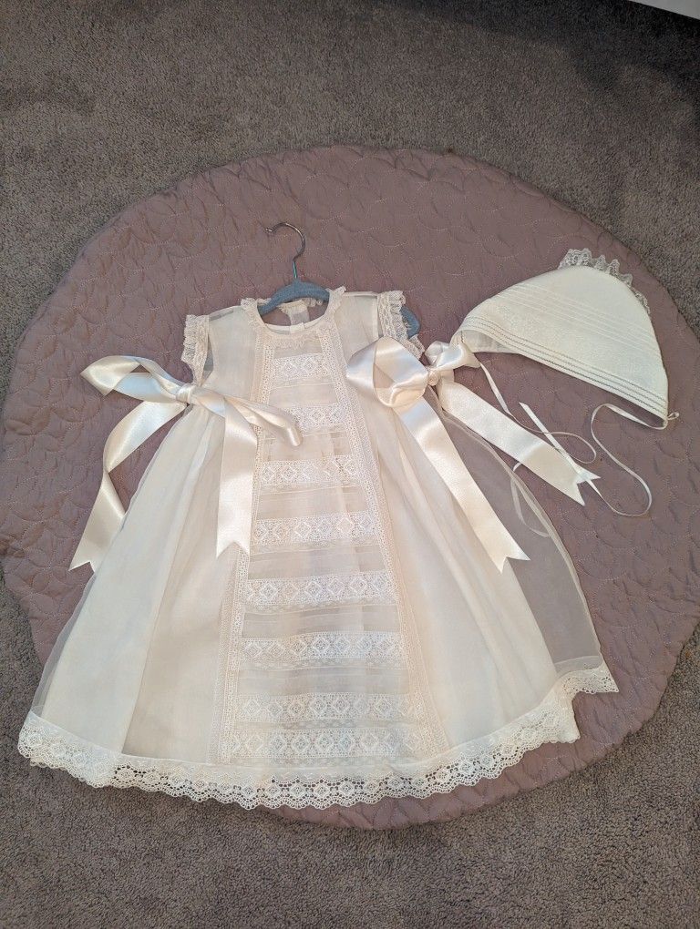 Elegant girl's baptism dress