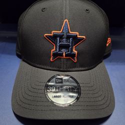 Houston Astros L/XL New Era Black Night 39THIRTY Flex Hat