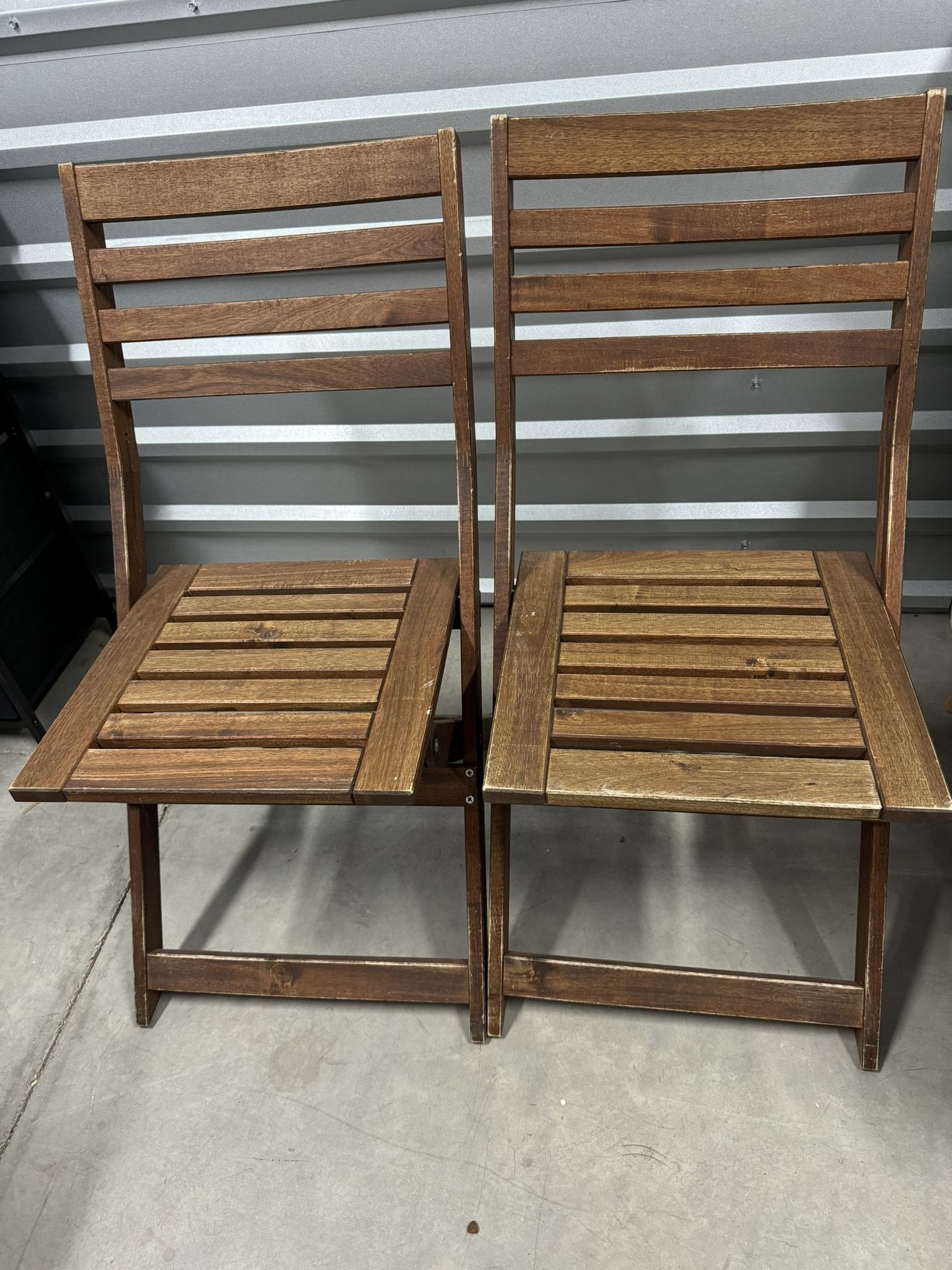 Wood IKEA Folding Bistro Chairs