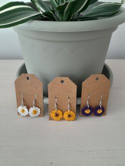 Handmade Collectible Crochet Floral Earrings