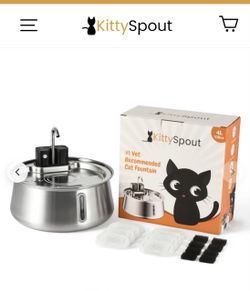 KITTY SPOUT wireless stainless steel pad fountain W 15 filter filters