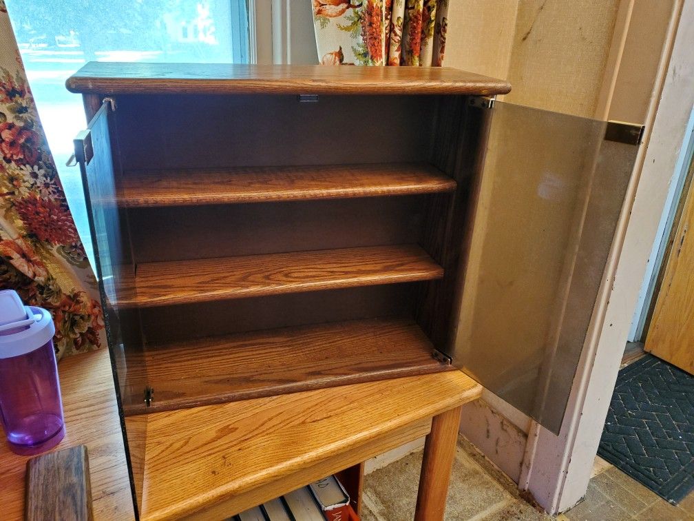 Display Case, wood shelves