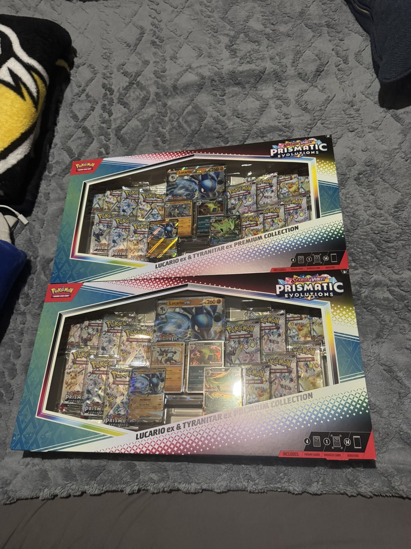 Prismatic Evolutions Lucario & Tyranitar Boxes