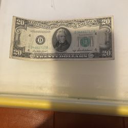 Twenty Dollar Bill “1950” Miss Cut 
