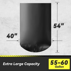 100 Wowflash 55–60 Gallon Heavy-Duty Trash Bags