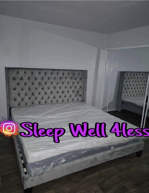 NEW  KING SIZE BED FRAME AND MATTRESS 