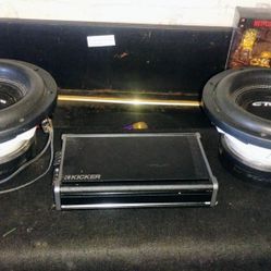 2 CT ozone 10s Subs And 1200 Watt Kicker Amp 