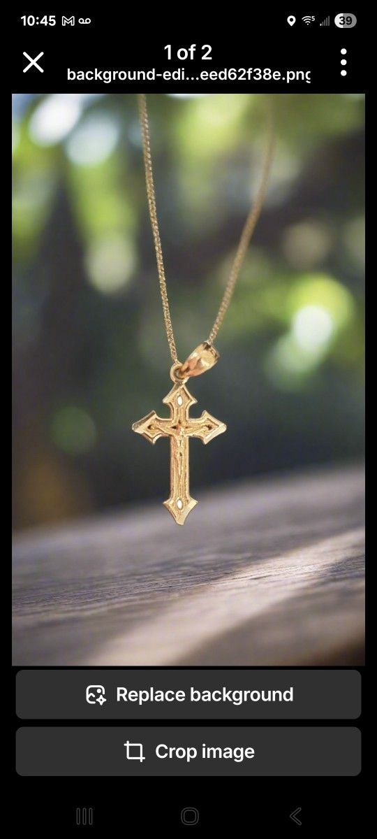 10K Gold Pendant Cross 